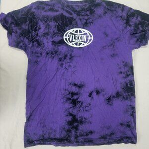 Vlexin Vlexin' Men's Purple Black Tie Dye T Tee Shirt Size Large L EUC
